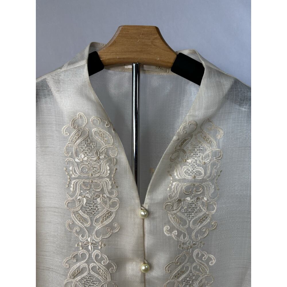 Raffaella 3X Sheer Embroidered Jacket Pearl Button Formal Top See Photos For Fit - Picture 4 of 16